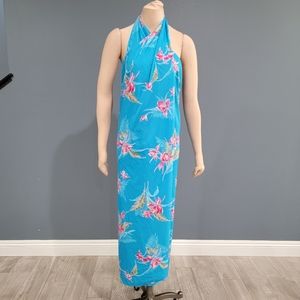 Vintage Hawaiian halter floral wrap OSFM